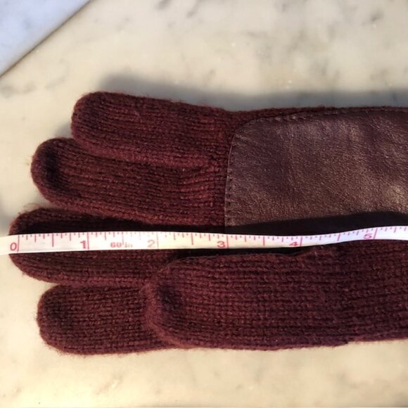 AIGNER Stretch Faux Leather Knit Gloves - Picture 14 of 15